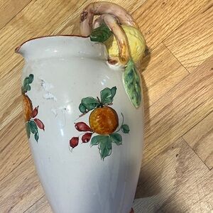 Handcrafted Ceramic Vase with Fruit Design lr
